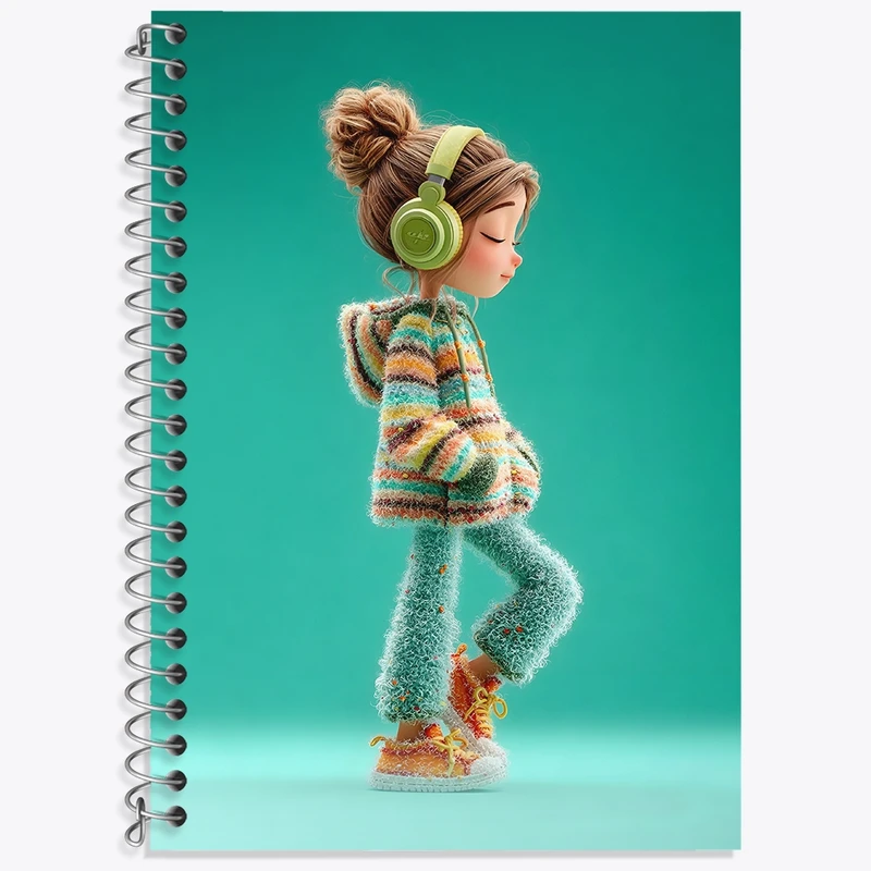 دفتر زبان 50 برگ خندالو مدل سه خط طرح دخترانه فانتزی کد N9413