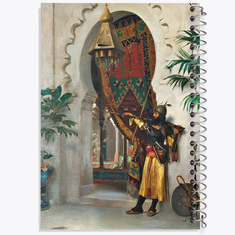 دفتر مشق 100 برگ خندالو طرح نقاشی نگهبان اثر تئودوروس رالی کد F12273