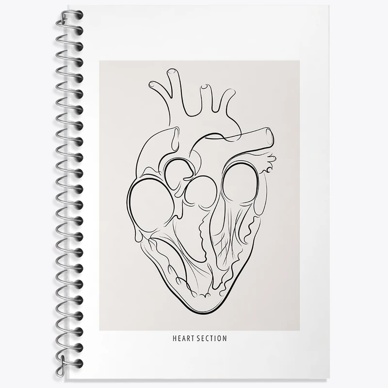 دفتر نت موسیقی 50 برگ خندالو طرح آناتومی قلب (Heart Anatomy) کد F13897