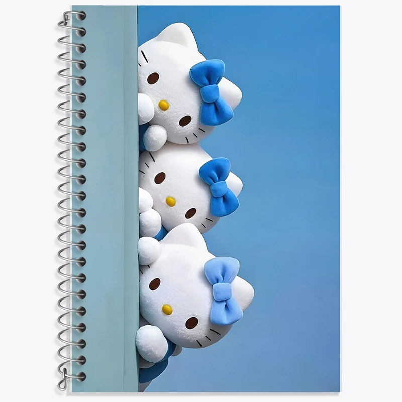 دفتر زبان 50 برگ خندالو مدل سه خط طرح هلو کیتی کد F9185