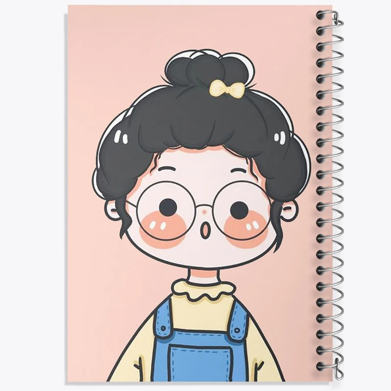 دفتر طراحی 50 برگ خندالو طرح دخترانه کیوت کد N2177