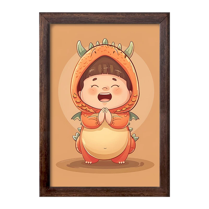 تابلو خندالو طرح دختر اژدهایی کیوت کد F7412