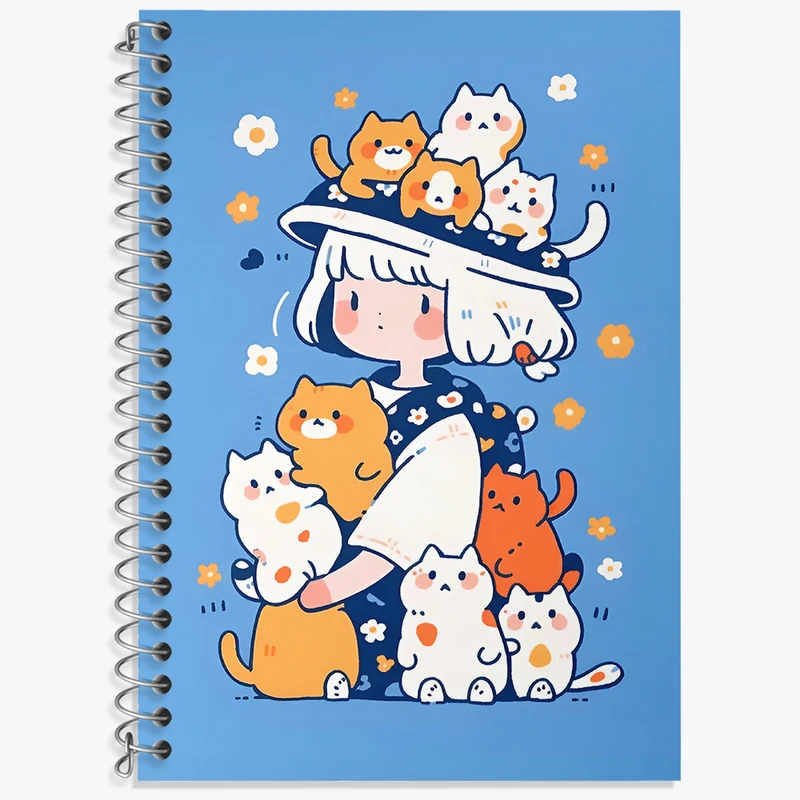 دفتر زبان 50 برگ خندالو طرح دختر و گربه کد F3834