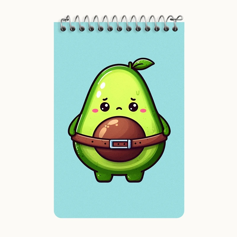 دفتر یادداشت 50 برگ خندالو طرح آووکادوی ناراحت کد F7968