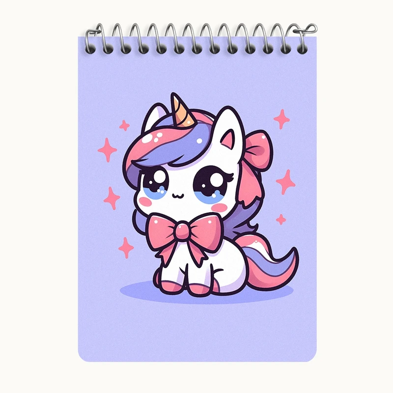 دفتر یادداشت 50 برگ خندالو طرح اسب تک شاخ کد N5926