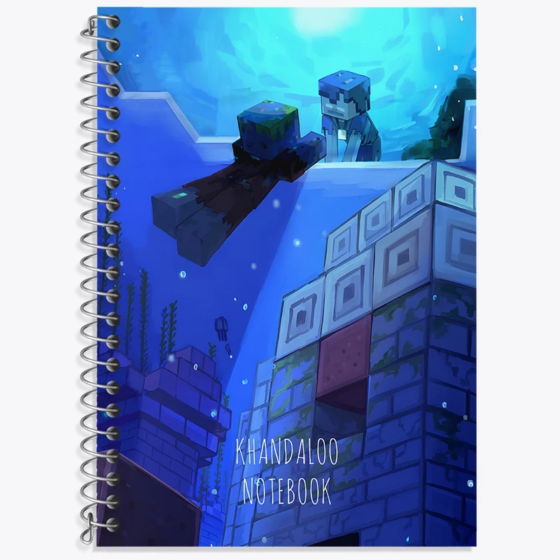 دفتر زبان 50 برگ خندالو مدل سه خط طرح بازی ماینکرافت (Minecraft) کد N8782