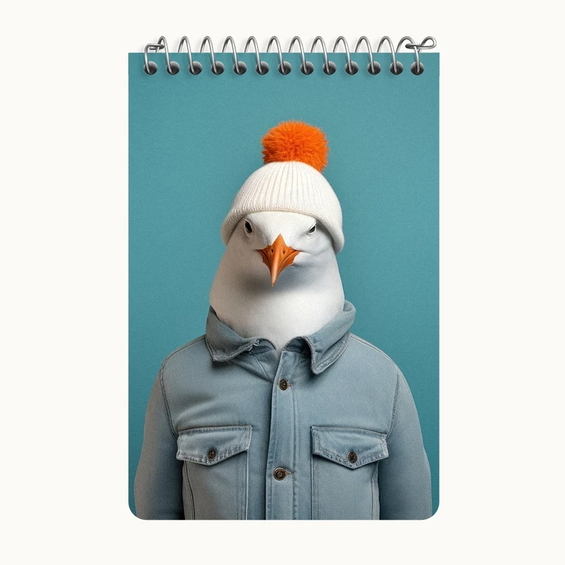 دفتر یادداشت 50 برگ خندالو طرح مرغ دریایی بامزه کد F3227