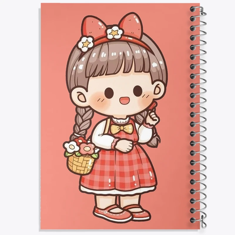 دفتر طراحی 50 برگ خندالو طرح دخترانه کیوت کد N1820