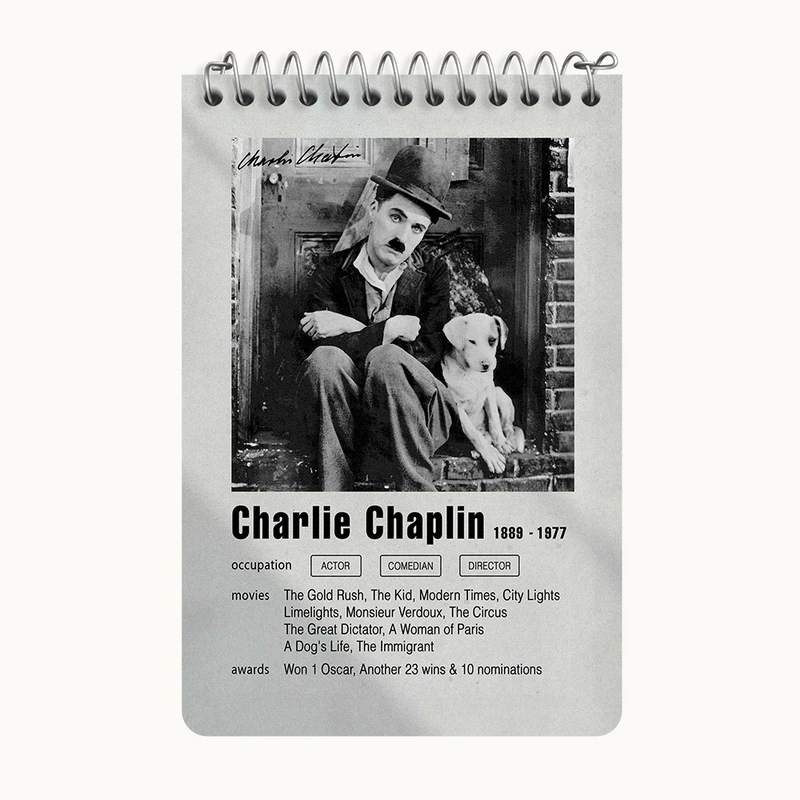 دفتر یادداشت 50 برگ خندالو طرح چارلی چاپلین (Charles Chaplin) کد F11199