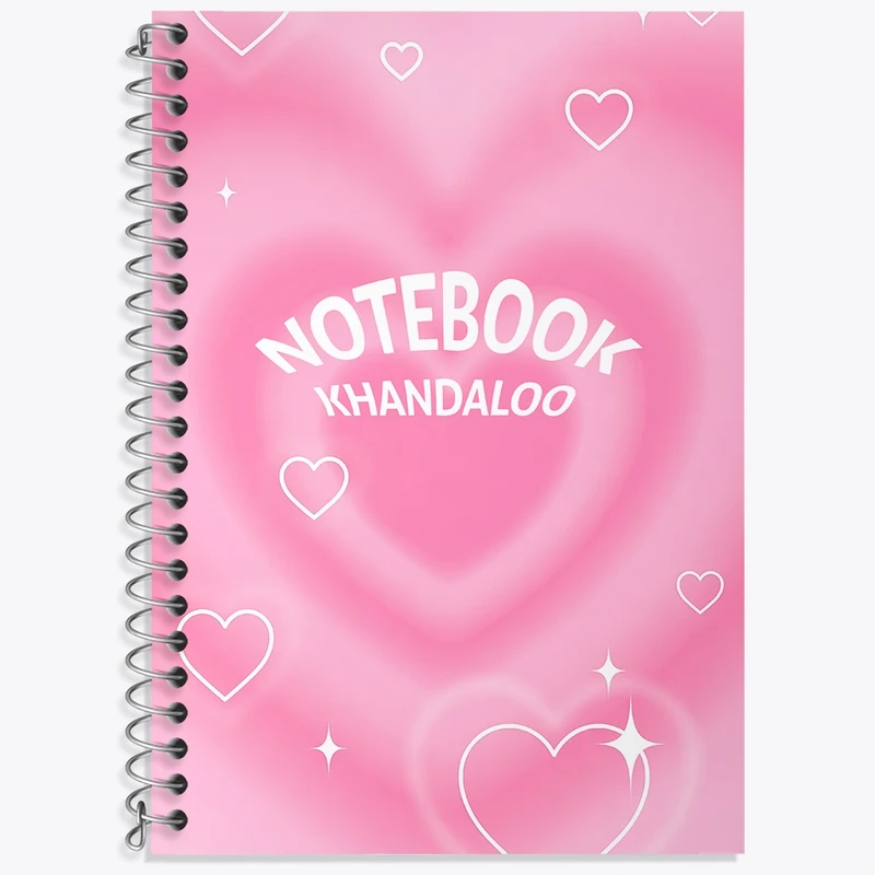 دفتر زبان 50 برگ خندالو مدل سه خط طرح پترن قلبی کد N7910