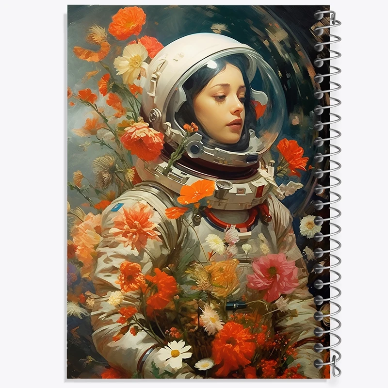 دفتر شطرنجی 50 برگ خندالو طرح دختر فضانورد کد F10937