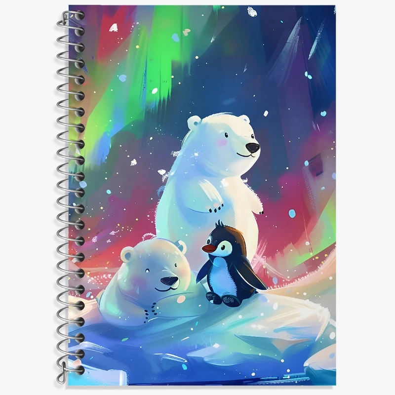 دفتر لغت 50 برگ خندالو طرح خرس قطبی و پنگوئن کد F4202