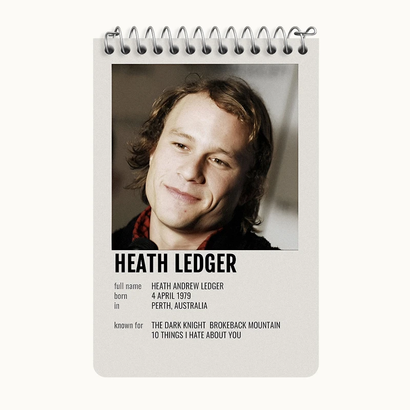 دفتر یادداشت 50 برگ خندالو طرح هیث لجر (Heath Ledger) کد F13159