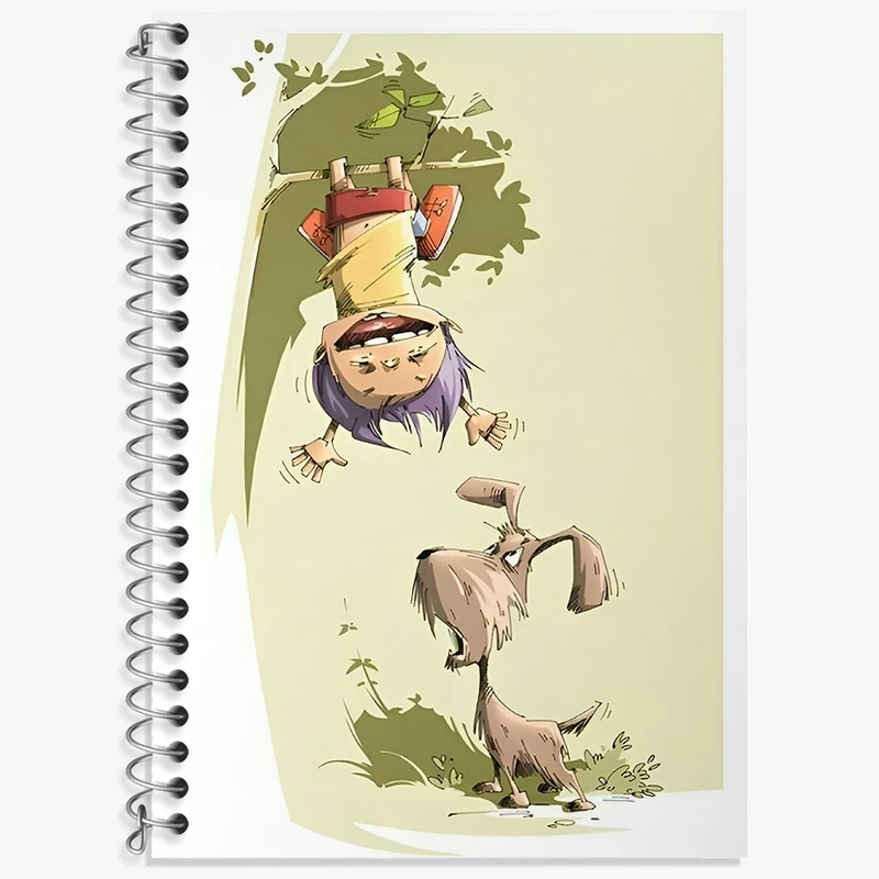 دفتر زبان 50 برگ خندالو مدل سه خط طرح پسر و سگ کد N6145