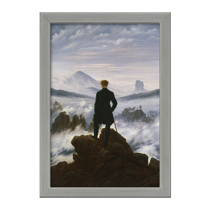 تابلو خندالو طرح نقاشی سرگردان بر فراز دریای مه اثر کاسپار دیوید فردریش کد F12494