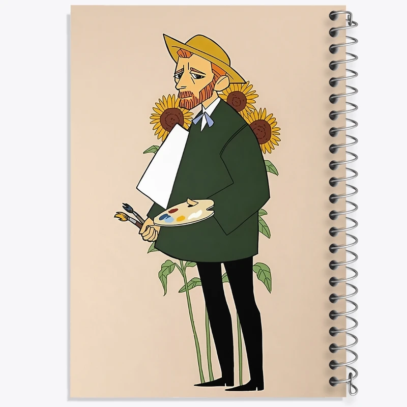 دفتر شطرنجی 50 برگ خندالو طرح ونسان ونگوگ کد F4103