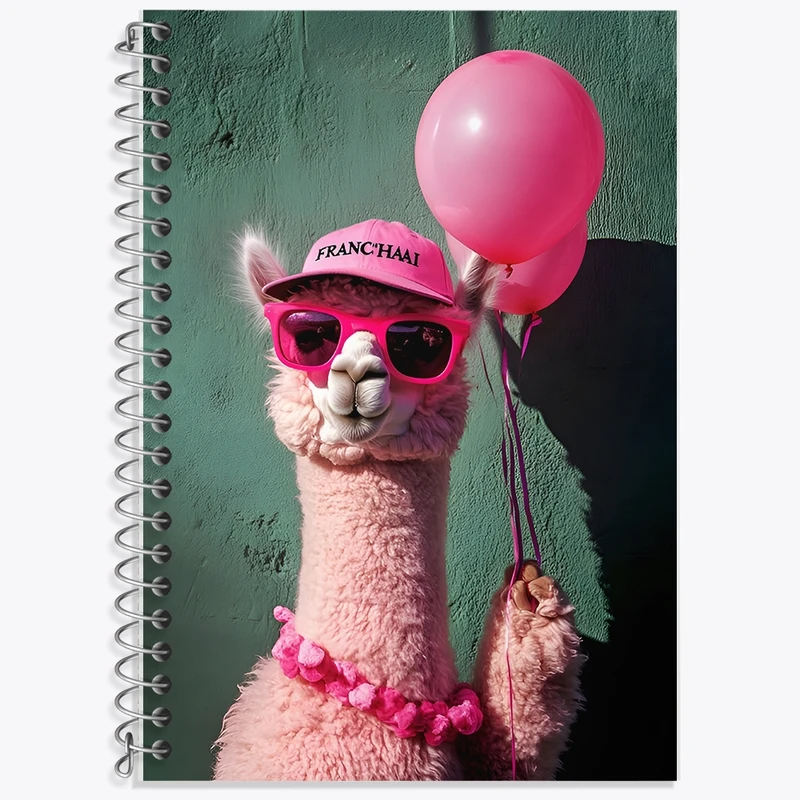 دفتر زبان 50 برگ خندالو مدل سه خط طرح لاما بامزه کد F11600