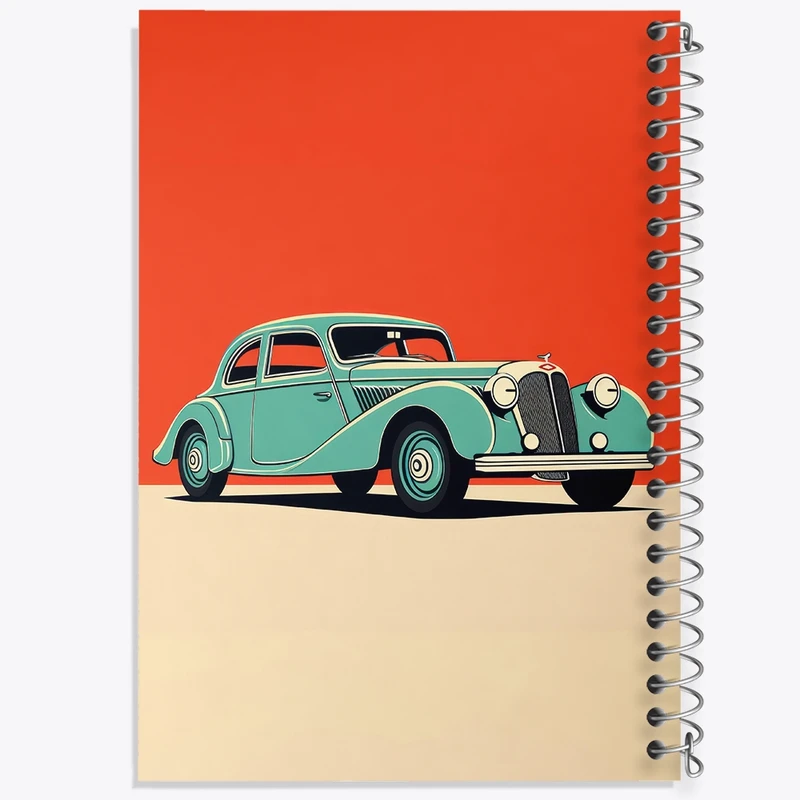 دفتر شطرنجی 50 برگ خندالو طرح ماشین کلاسیک کد F3101