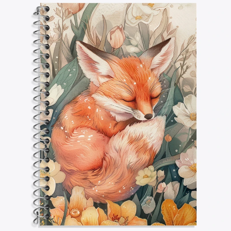 دفتر زبان دوخط 50 برگ خندالو طرح روباه بامزه کد F3219