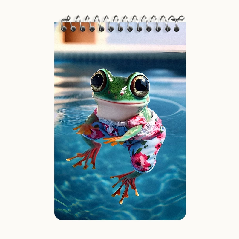 دفتر یادداشت 50 برگ خندالو طرح قورباغه ی بامزه کد F7533