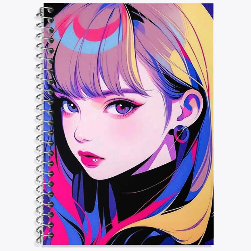 دفتر زبان 50 برگ خندالو مدل سه خط طرح دخترانه کد F2937