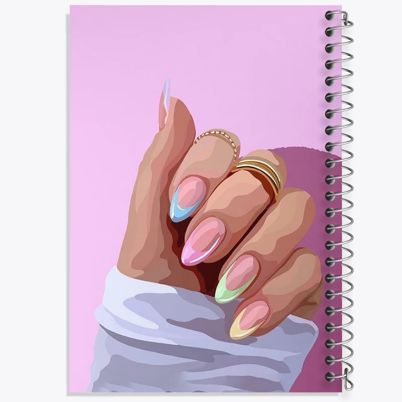 دفتر مشق 100 برگ خندالو طرح ناخن رنگی کد F3006