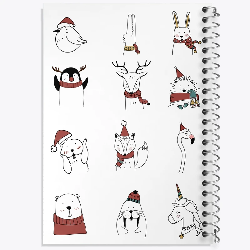 دفتر طراحی 50 برگ خندالو طرح حیوانات بامزه و کیوت کد N2530