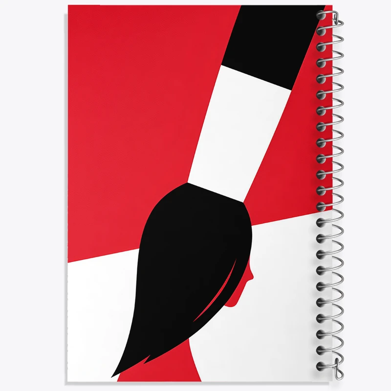 دفتر مشق 100 برگ خندالو طرح قلمو و رنگ قرمز کد F4983