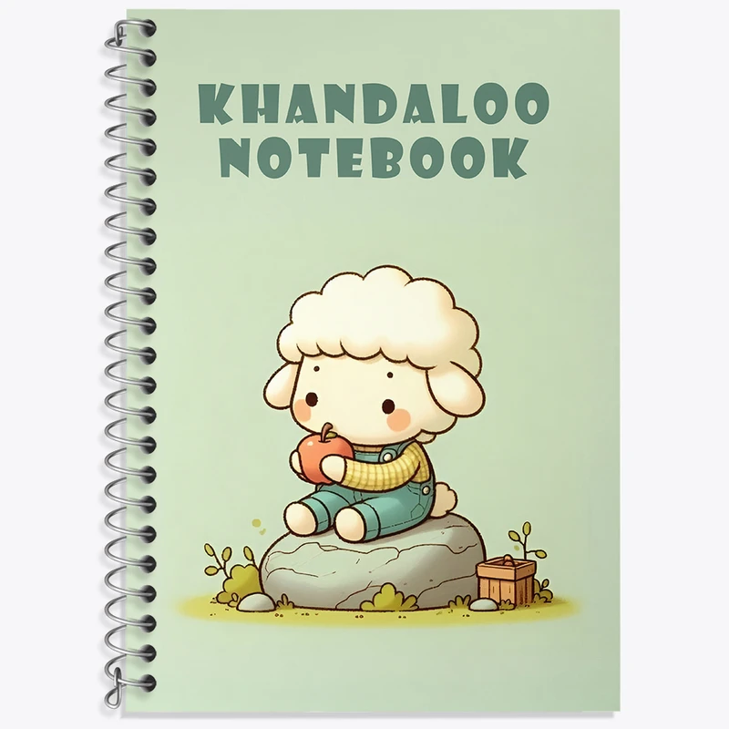 دفتر زبان 50 برگ خندالو مدل دو خط طرح گوسفند کیوت کد N8452