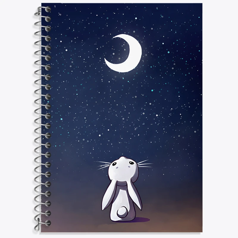 دفتر زبان 50 برگ خندالو مدل دو خط طرح ماه کد N8301