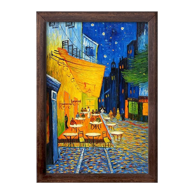 تابلو خندالو طرح کافه تراس در شب ونگوگ  کد 3724