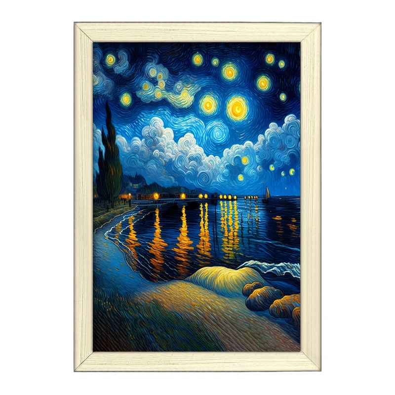 تابلو خندالو طرح شب پر ستاره کد F5097