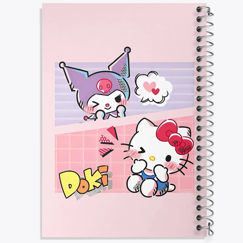 دفتر طراحی 50 برگ خندالو طرح کرومی و هلو کیتی کد N7123