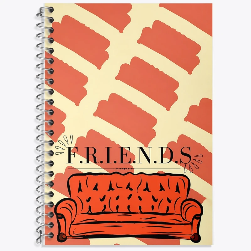 دفتر زبان 50 برگ خندالو مدل سه خط طرح فرندز (Friends) کد F14153