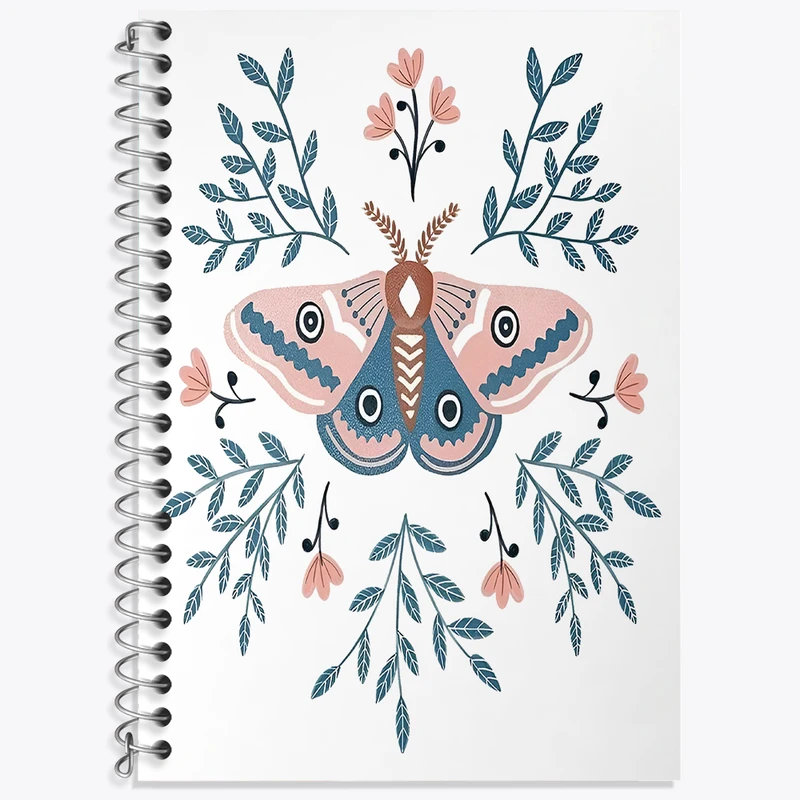 دفتر نت موسیقی 50 برگ خندالو طرح شاپرک و گل کد N6887