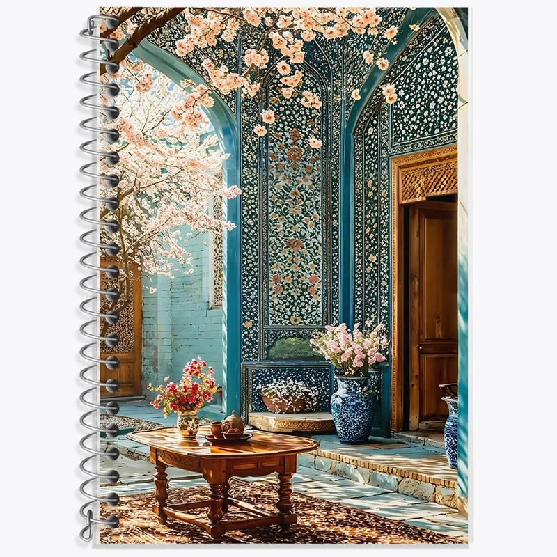 دفتر لغت 50 برگ خندالو طرح باغ ایرانی کد F10698