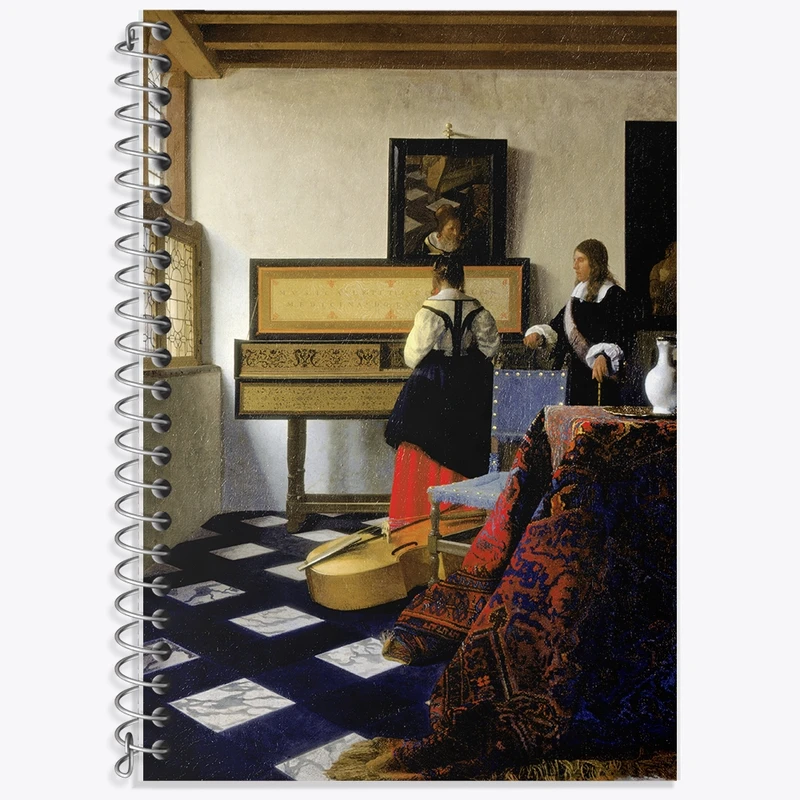 دفتر لغت 50 برگ خندالو طرح نقاشی کلاس موسیقی اثر یوهانس فرمیر کد F12431