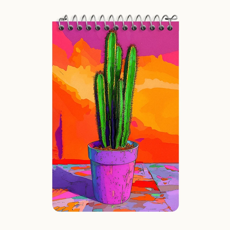 دفتر یادداشت 50 برگ خندالو طرح کاکتوس کد F9829