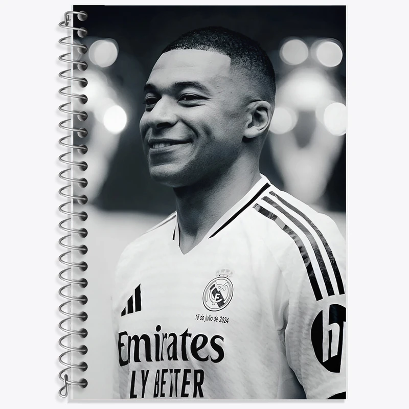 دفتر زبان 50 برگ خندالو مدل دو خط طرح کیلیان امباپه کد F14268