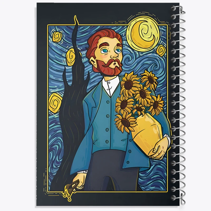 دفتر مشق 100 برگ خندالو طرح ونسان ونگوگ کد F4534