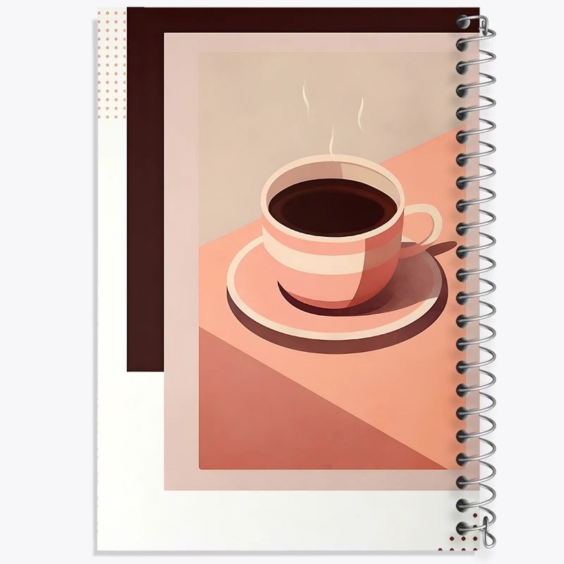 دفتر مشق 50 برگ خندالو طرح قهوه (COFFEE) کد F10405