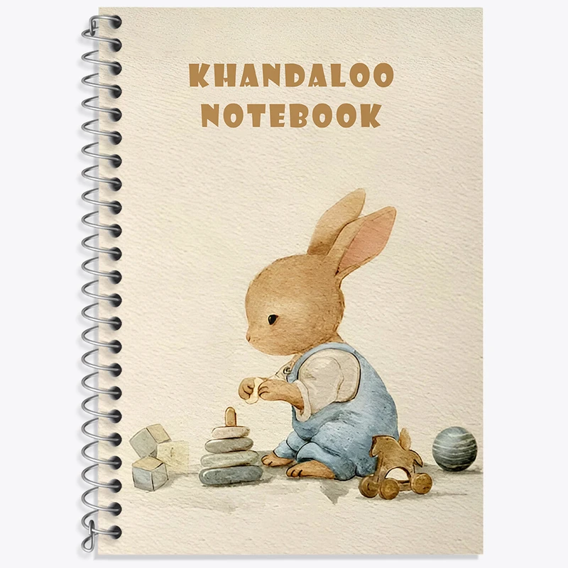 دفتر زبان 50 برگ خندالو مدل دو خط طرح خرگوش بامزه کد N8469