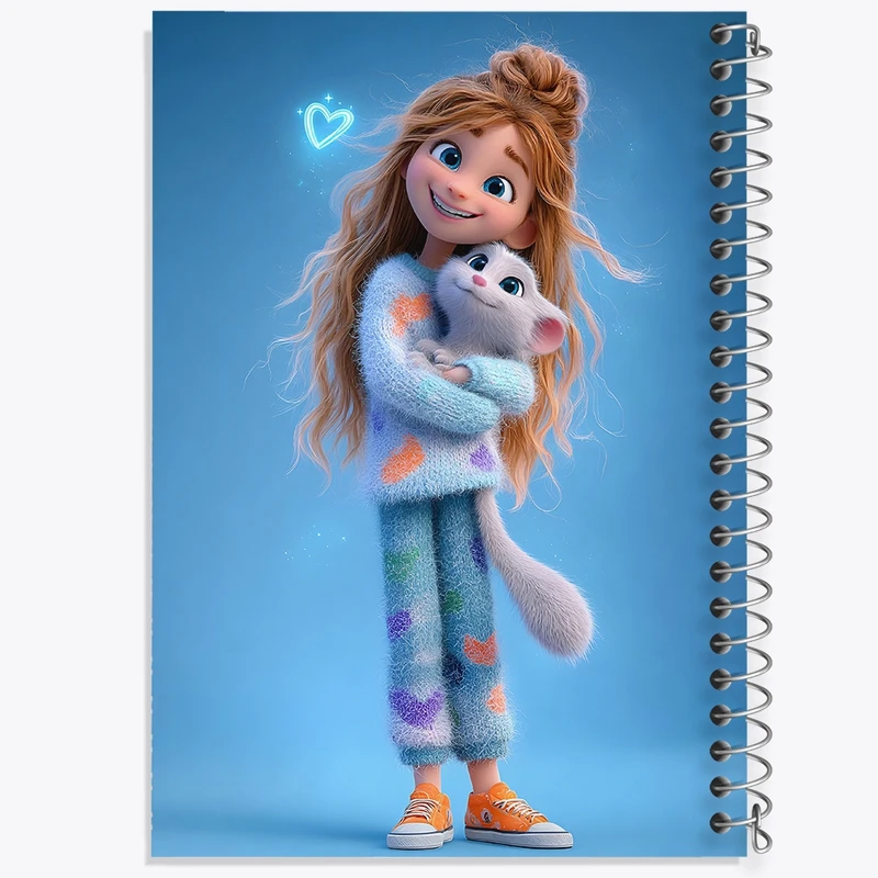 دفتر طراحی 50 برگ خندالو طرح دخترانه بامزه کد N8385