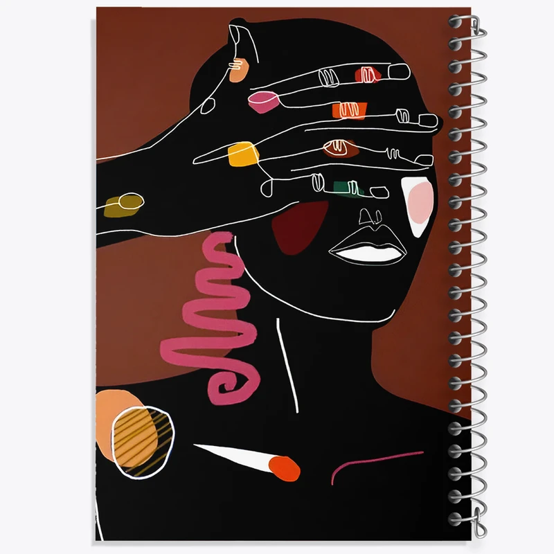 دفتر مشق 100 برگ خندالو طرح زن آفریقایی کد F4795