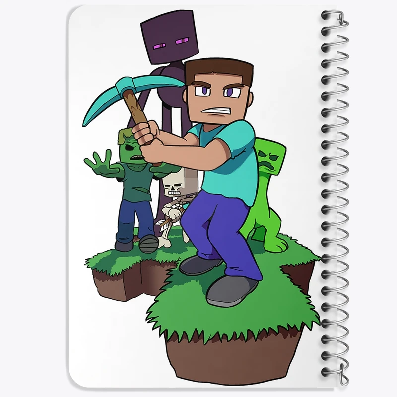 دفتر یادداشت 50 برگ خندالو طرح ماینکرافت (Minecraft) کد F2167