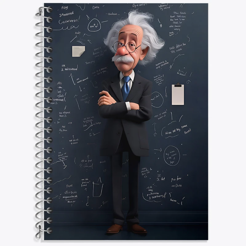 دفتر زبان دوخط 50 برگ خندالو طرح آلبرت اینشتین کد F12832