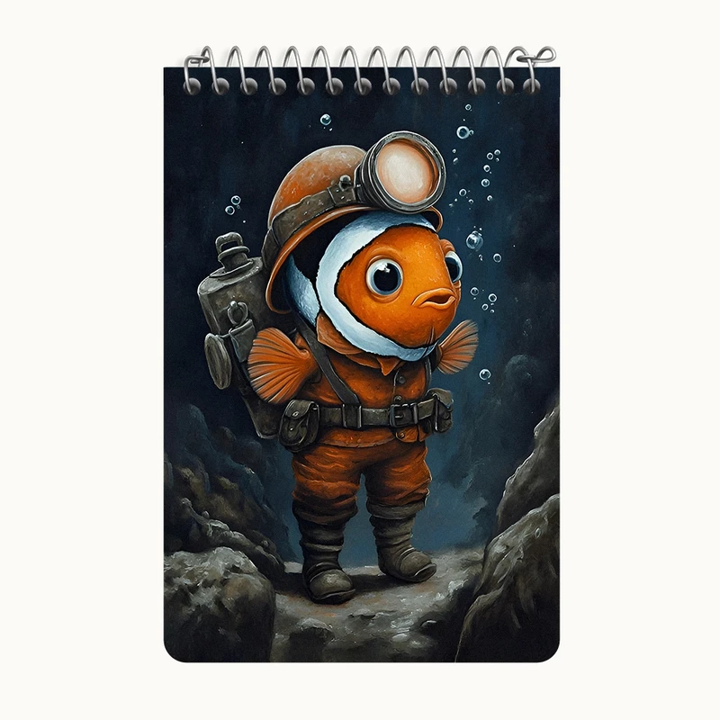 دفتر یادداشت 50 برگ خندالو طرح ماهی آتش نشان کد F11789