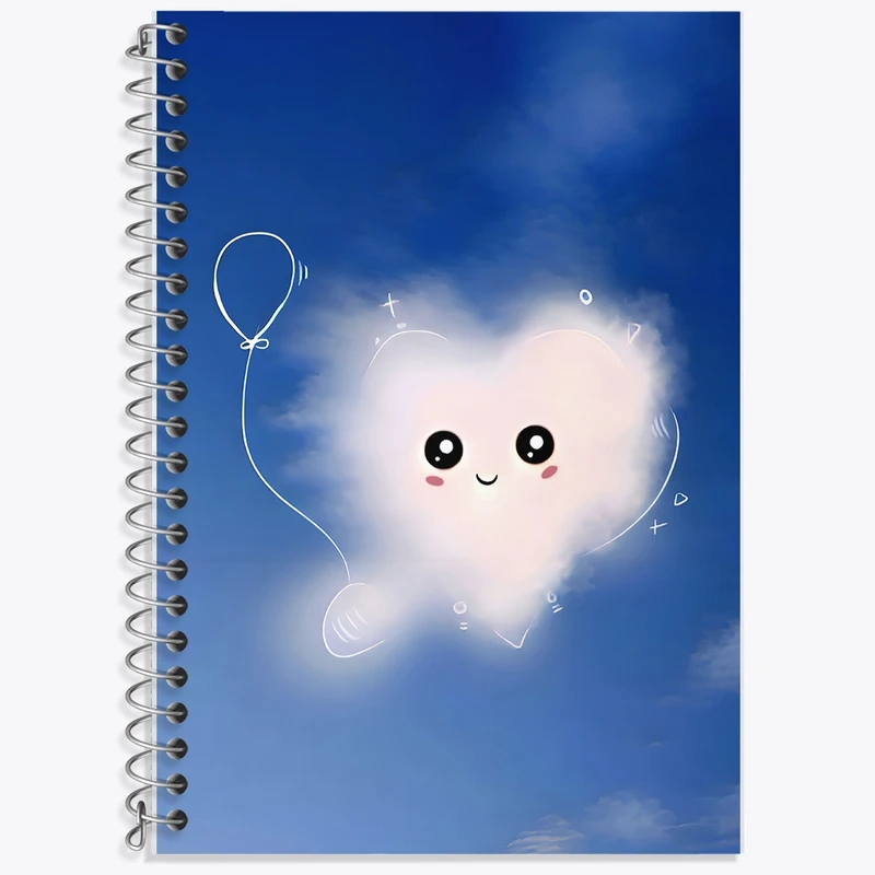 دفتر زبان 50 برگ خندالو مدل سه خط طرح ابر کیوت کد F8536