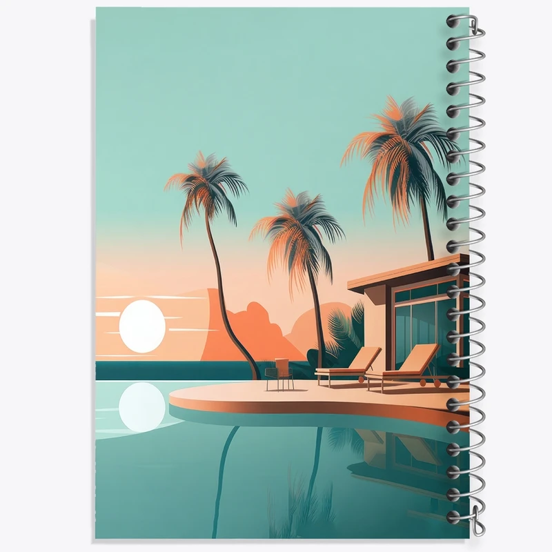 دفتر ژورنال نویسی 50 برگ خندالو مدل نقطه ای طرح منظره غروب کد F3568