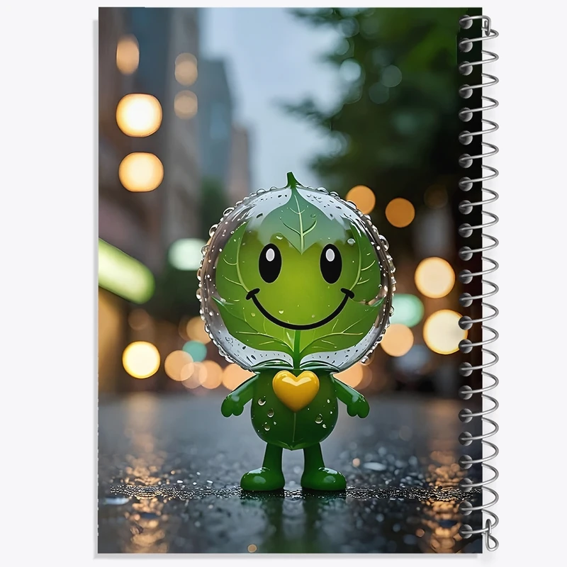 دفتر طراحی 50 برگ خندالو طرح برگ قطره ای بامزه کد F11529